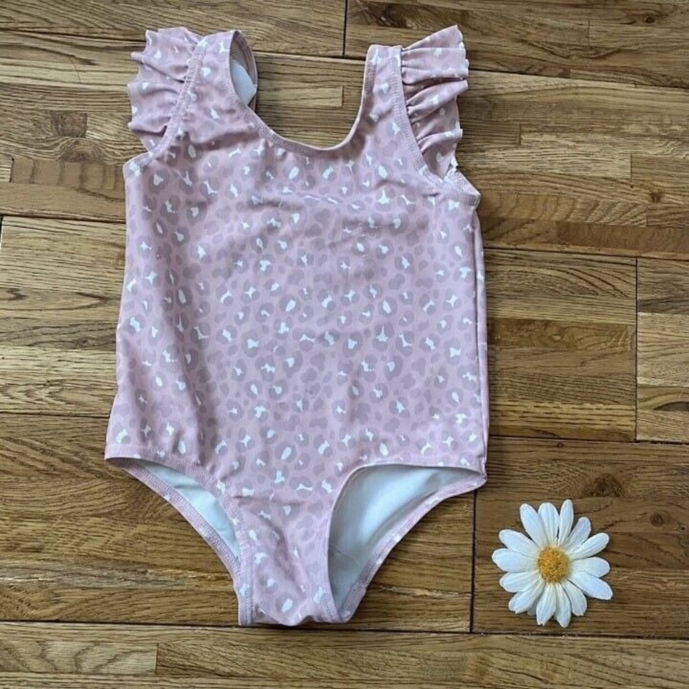H&M Pink‎ Cheetah One Piece Swimsuit Size 9-12 Months